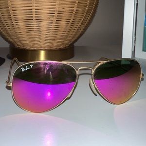 Pink reflective ray bans